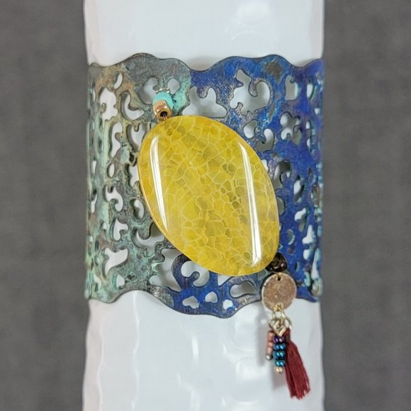 Bundle / Lot of 3 Womens Bracelets Metal Cuff Beaded Expandable Fashion Jewelry - Picture 5 of 7